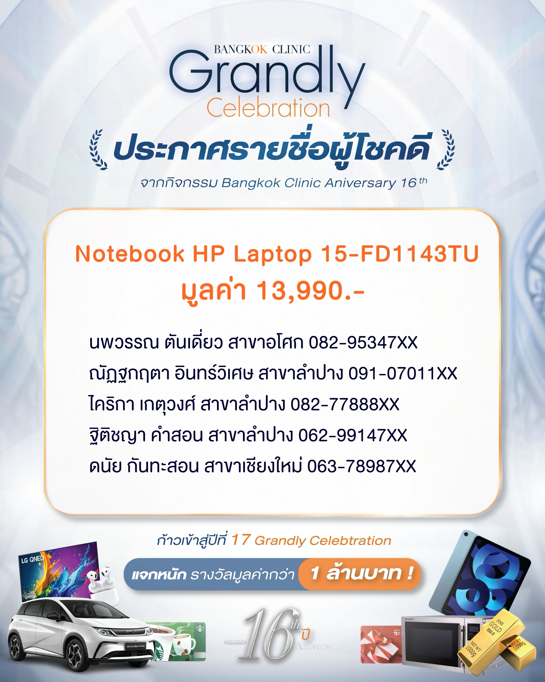 ประกาศผล Notebook HP Laptop 15-FD1143TU